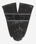 CS4628 (black) - Women's Italian Leather Gloves with Italian Silk lining and Swarovski Crystal Trim 1