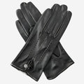 CS4801 (black) - Women's Italian Silk Lined Leather Gloves with Stitched Accents 2