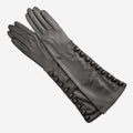 CS4820W8 (black) - Women's Italian silk lined elbow length lambskin leather gloves with buttons 2