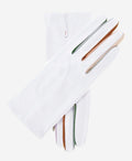 CS4841 (white) - Women's Italian Silk Lined Lambskin Gloves with Colorful Fourchettes 1