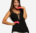 CU4303 (coral) - Women's Short Italian Leather Gloves 2