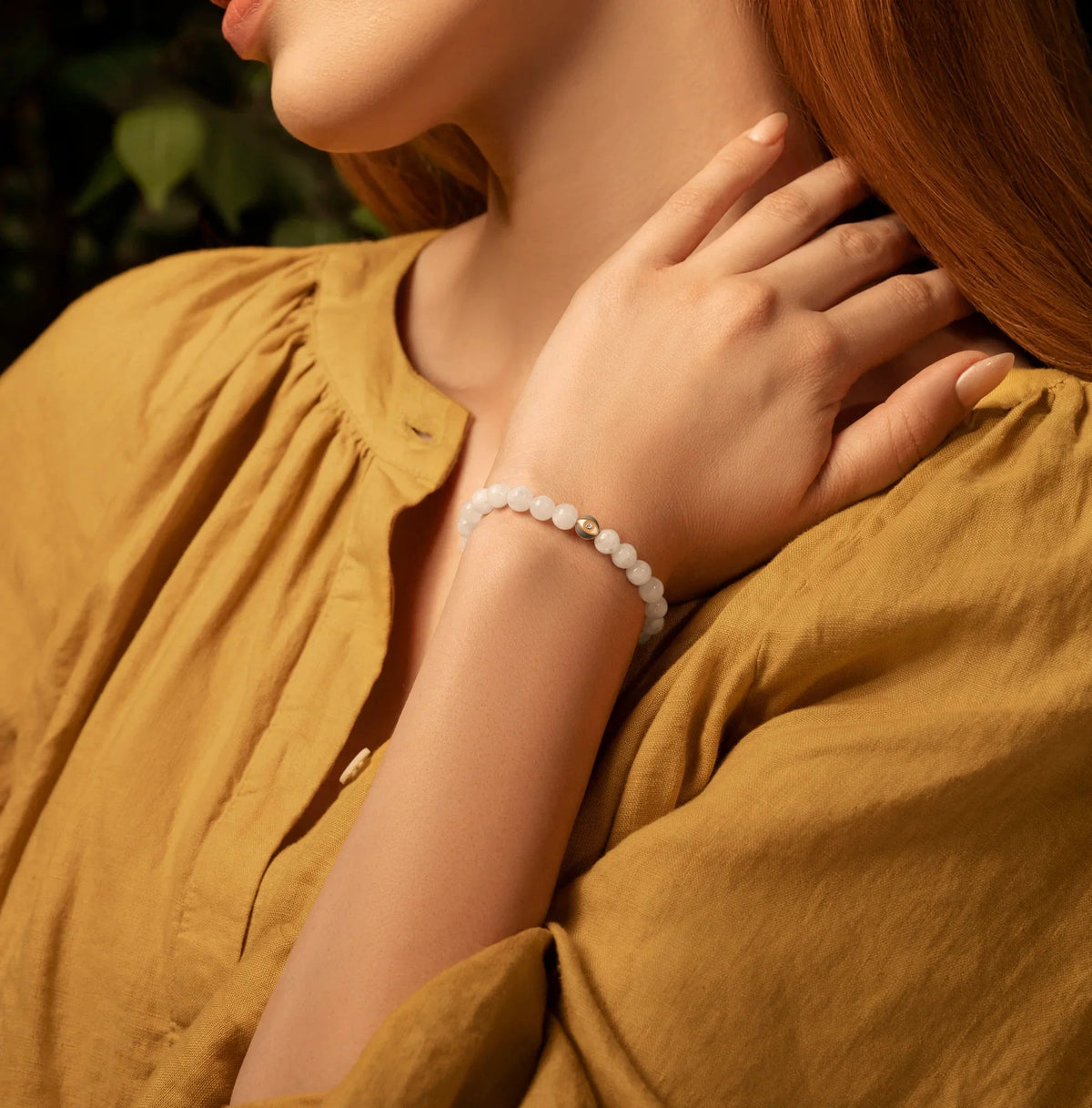 Renewed Inspiration Moonstone June Birthstone Evil Eye Bracelet