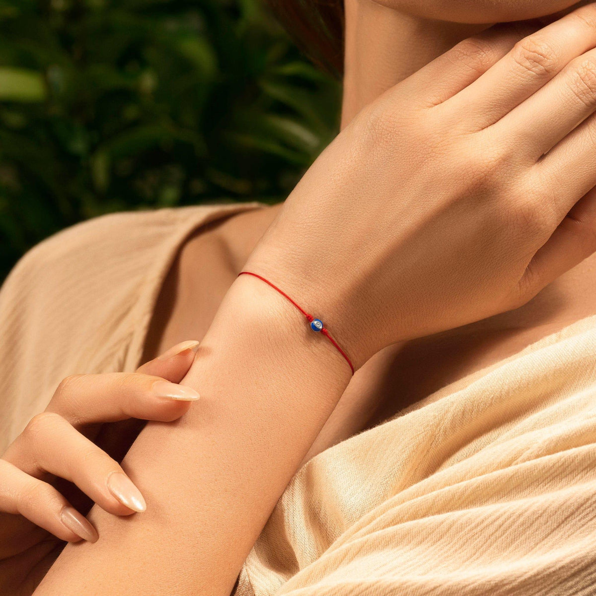 Super Guardian Navy Enamel Evil Eye Red String Bracelet