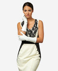 Angelina (ivory) - Italian silk lined 6-button length leather bridal / opera gloves 3