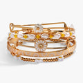 Daisy Flower Beaded Bangle Set of 5 1