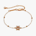 Star of David Delicate Pave Beaded Chain Bracelet 1
