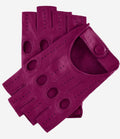 Rossana (magenta) - Italian fingerless lambskin leather driving gloves 1