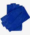 Rossana (rylblue) - Italian fingerless lambskin leather driving gloves 2
