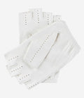 Rossana (white) - Italian fingerless lambskin leather driving gloves 2