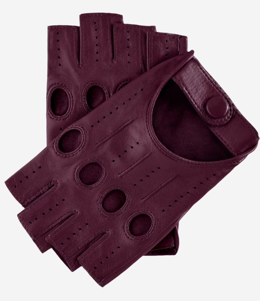 Rossana (xb) - Italian fingerless lambskin leather driving gloves