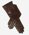 Leonora (brown) - Italian cashmere lined 6-button length leather gloves 1