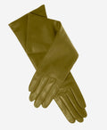 Leonora (moss) - Italian cashmere lined 6-button length leather gloves 1