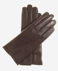FC05 (brown) - Women's Italian cadet short fingered cashmere lined leather gloves 1