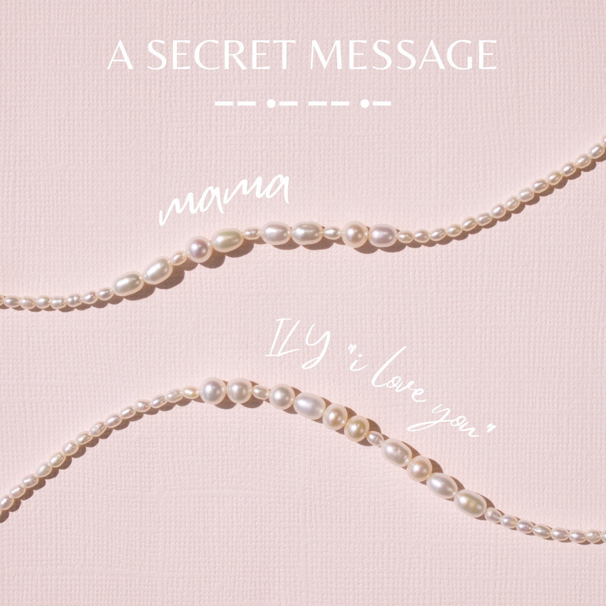 ILY Morse Code Pearl Necklace