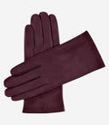 Sofia (eggplant) - Italian lambskin leather gloves with silk lining 1