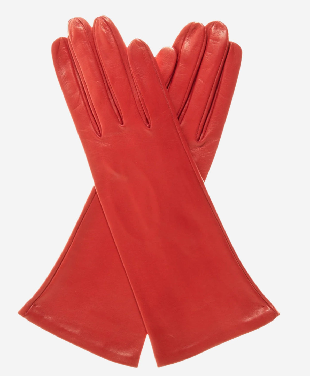 FS01W4 (rosewater) - Italian 4-button length silk lined leather gloves