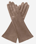 FS01W4 (taupe) - Italian 4-button length silk lined leather gloves 1