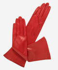 Elena (red) - Italian silk lined 6-button length leather opera gloves 1