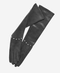 FS03W12 (slate) - Italian leather evening gloves with Swarovski crystal accents 12-button length 1