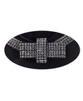FS4321 (black) - Women's Italian silk lined leather gloves with Swarovski crystal bow 6