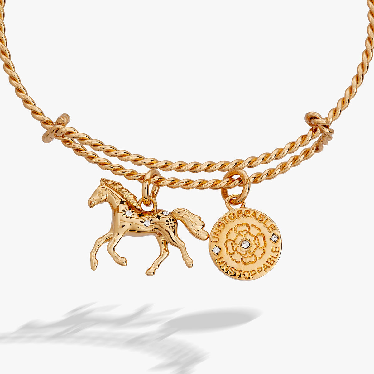 Horse Girl Rope Textured Charm Bangle