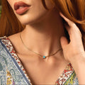 Nurture & Thrive Aquamarine Evil Eye March Birthstone Necklace 2