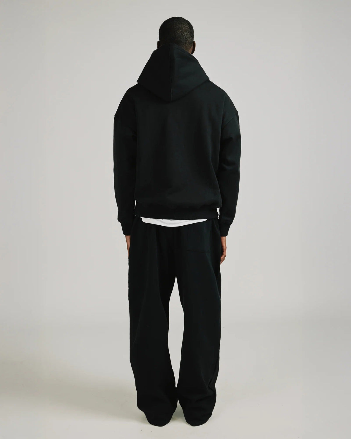 Black Drop Shoulder Hoodie