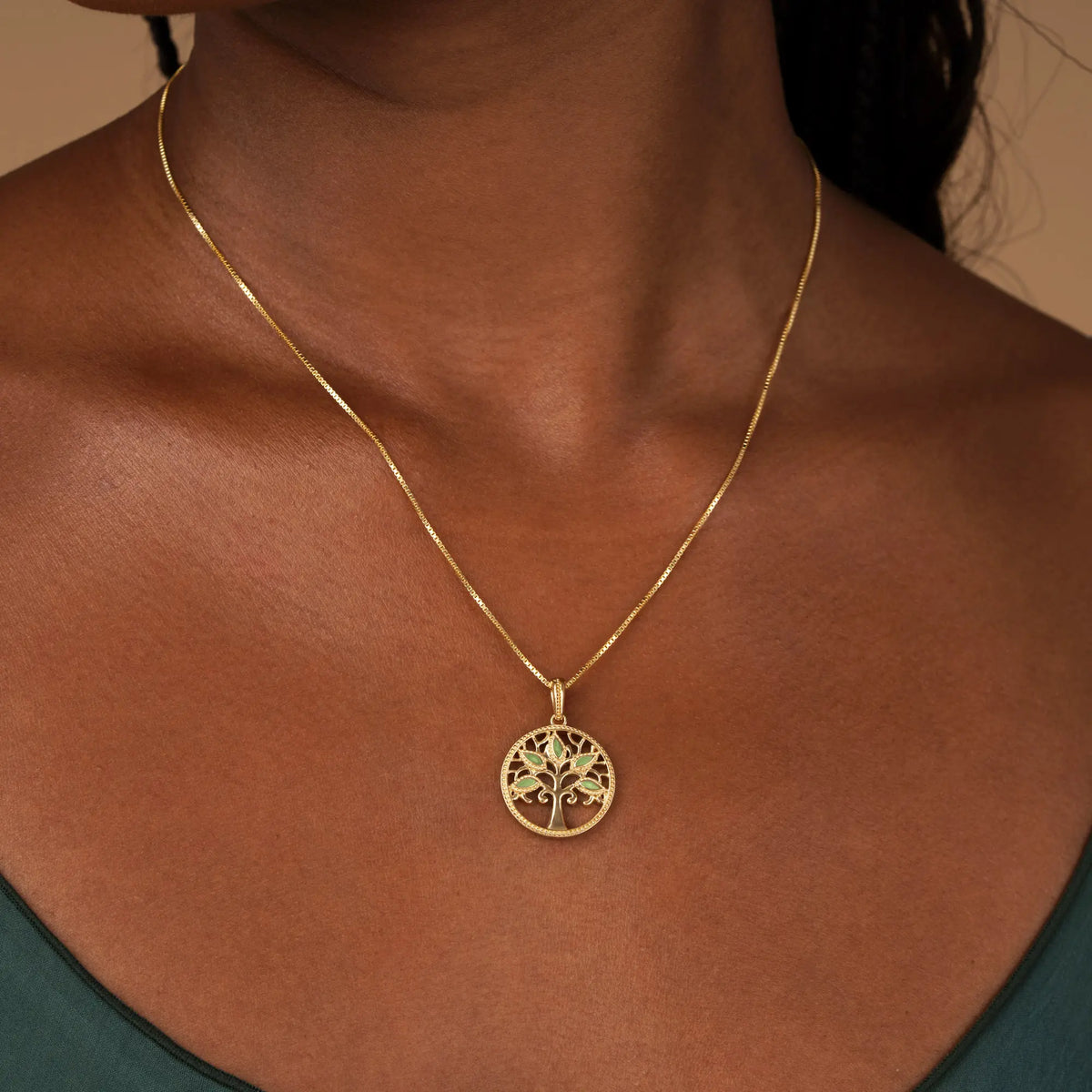 Essence of Growth Jade Tree of Life Necklace