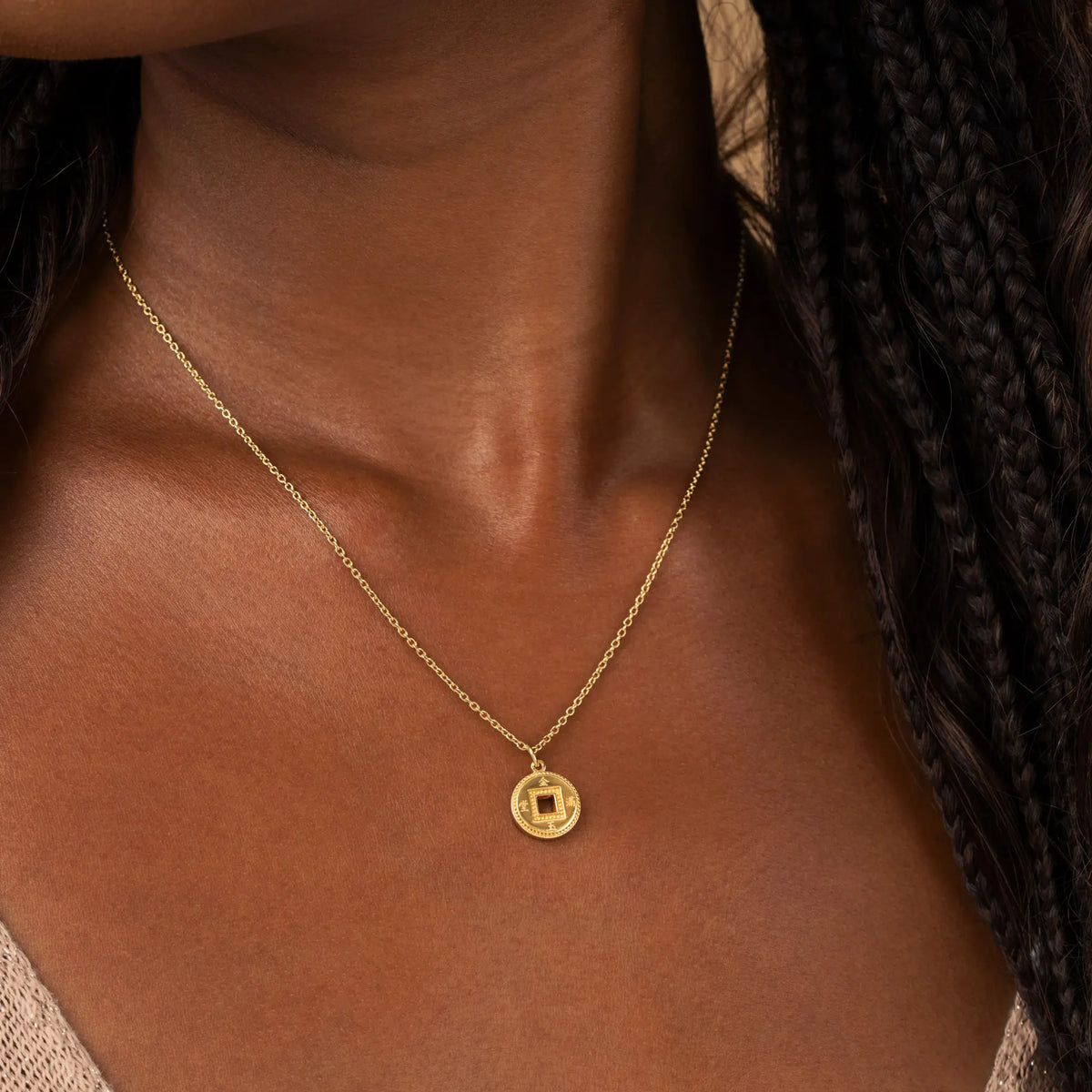 Radiant Fortune Gold Lucky Coin Necklace