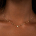 Aurora Whisper Opal October Birthstone Gold Necklace 2