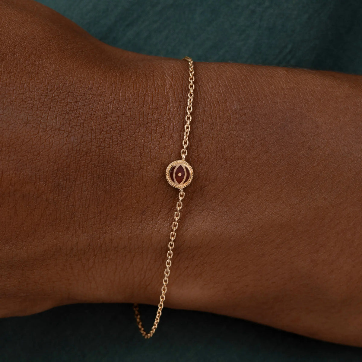 Vital Essence Garnet January Birthstone Gold Bracelet