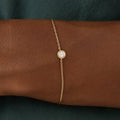 Luminous Clarity White Quartz April Birthstone Gold Bracelet 2
