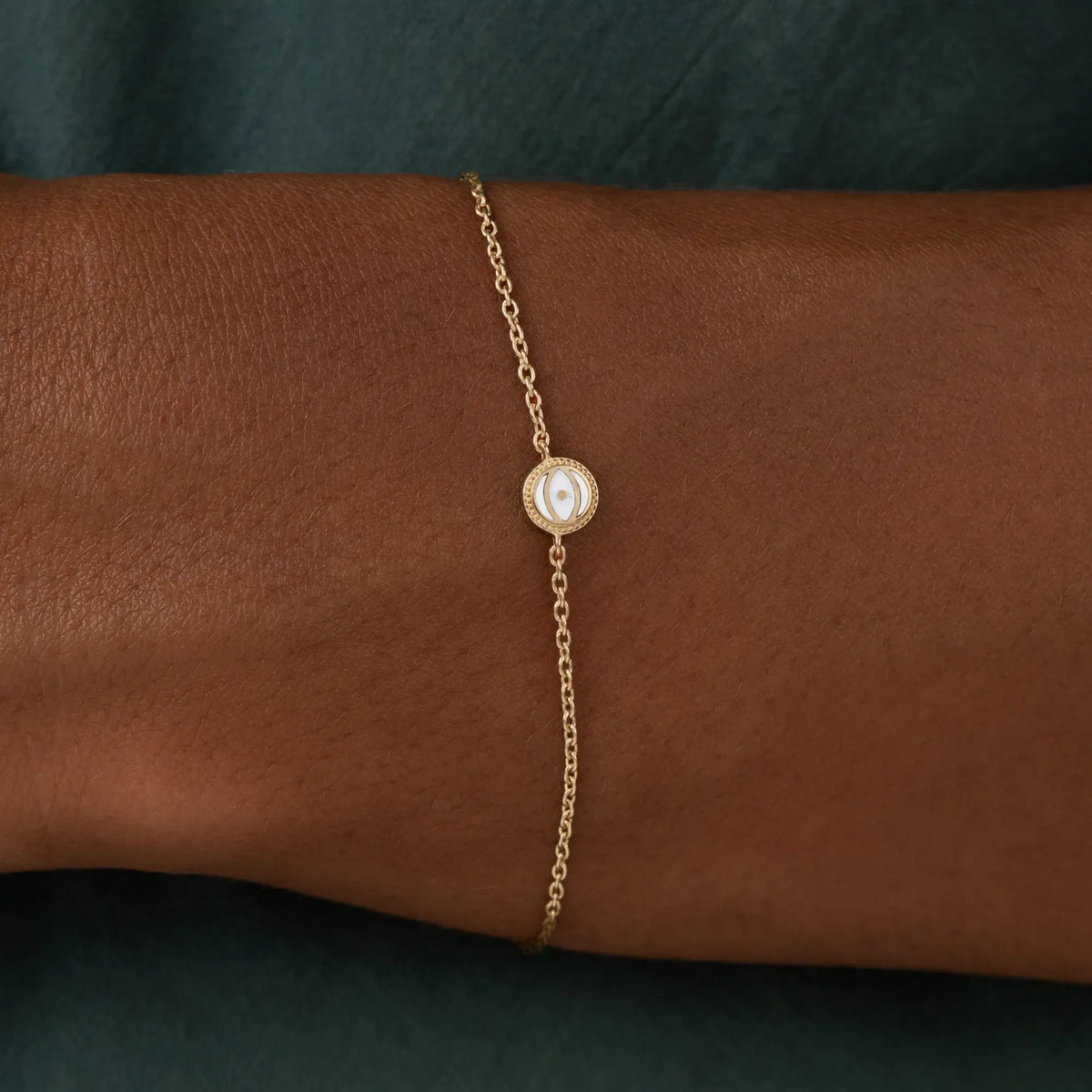 Luminous Clarity White Quartz April Birthstone Gold Bracelet