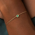 Verdant Guardian Emerald Agate May Birthstone Evil Eye Gold Bracelet 2
