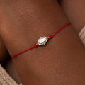 Blessed Journey 14K Gold Diamond Hamsa Red String Bracelet 2