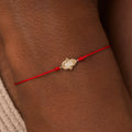 Radiant Blessings 14K Gold Diamond Hamsa Red String Bracelet 2