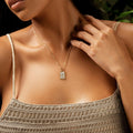 Compassionate Approach White Enamel Pisces Card Necklace 2