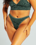 High Rise Thong - Trippy Green 2