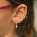 Opal Huggie Hoop Charms 3