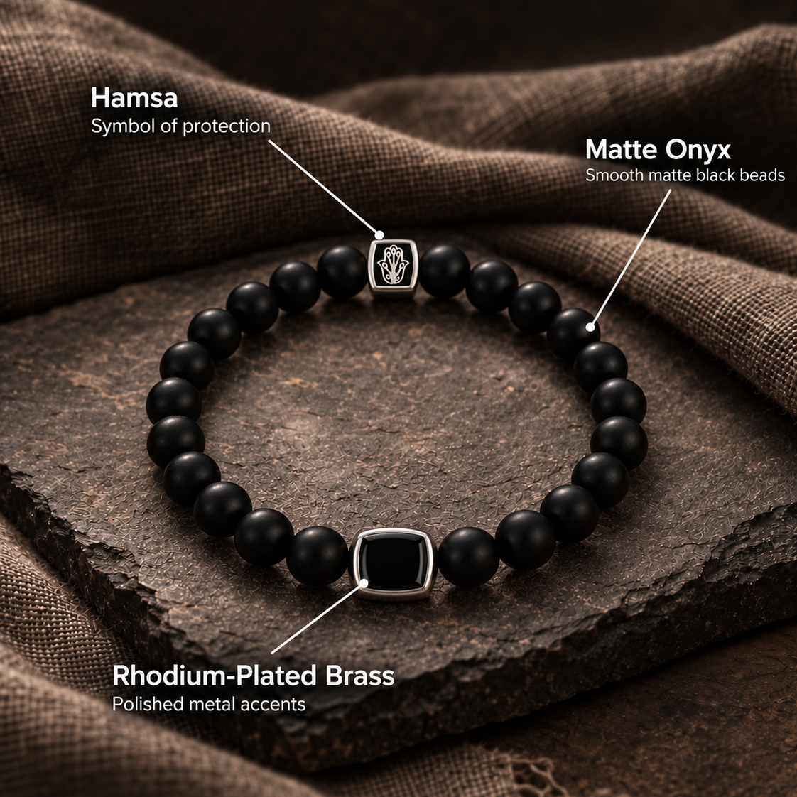 Powerful Vibrations Matte Onyx Bracelet