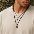 Deep Consciousness Matte Onyx Evil Eye Pendant Necklace 2