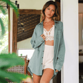 Sage Boyfriend Button Up 2