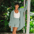 Sage Boyfriend Button Up 7