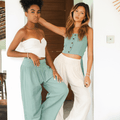Sage Wide Leg Cotton Pants 7
