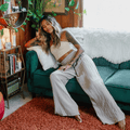 Stone Wide Leg Cotton Pants 2