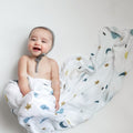 Moon and stars bamboo swaddle 2