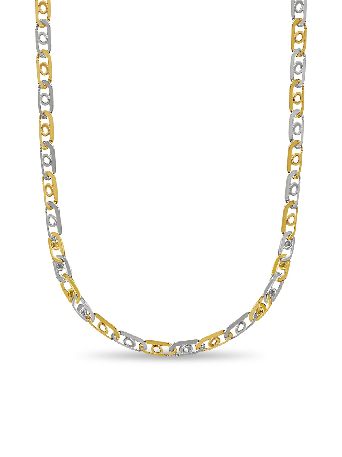 Bullet Tiger Eye Solid White/Yellow/Rose Gold Handmade Necklace, 16mm, 16-30 Inch