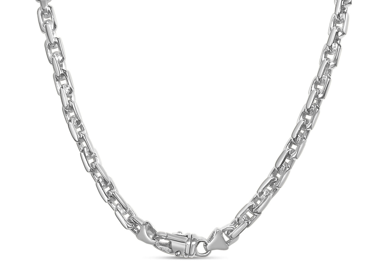 Fancy Rolo Solid White/Yellow/Rose Gold Handmade Necklace, 8mm, 16-30 Inch