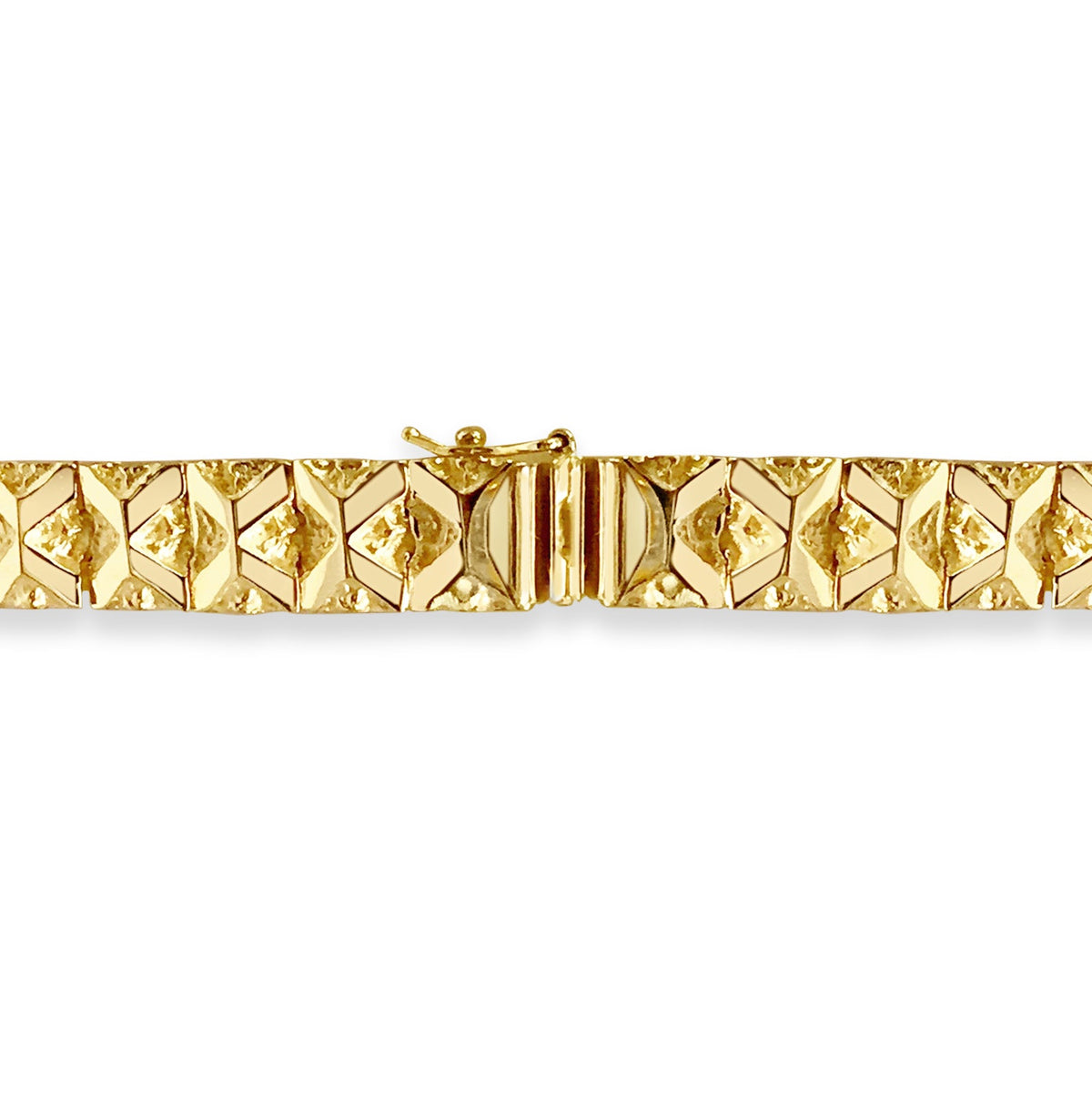Nugget Solid White/Yellow/Rose Gold Handmade Necklace, 9mm, 16-30 Inch