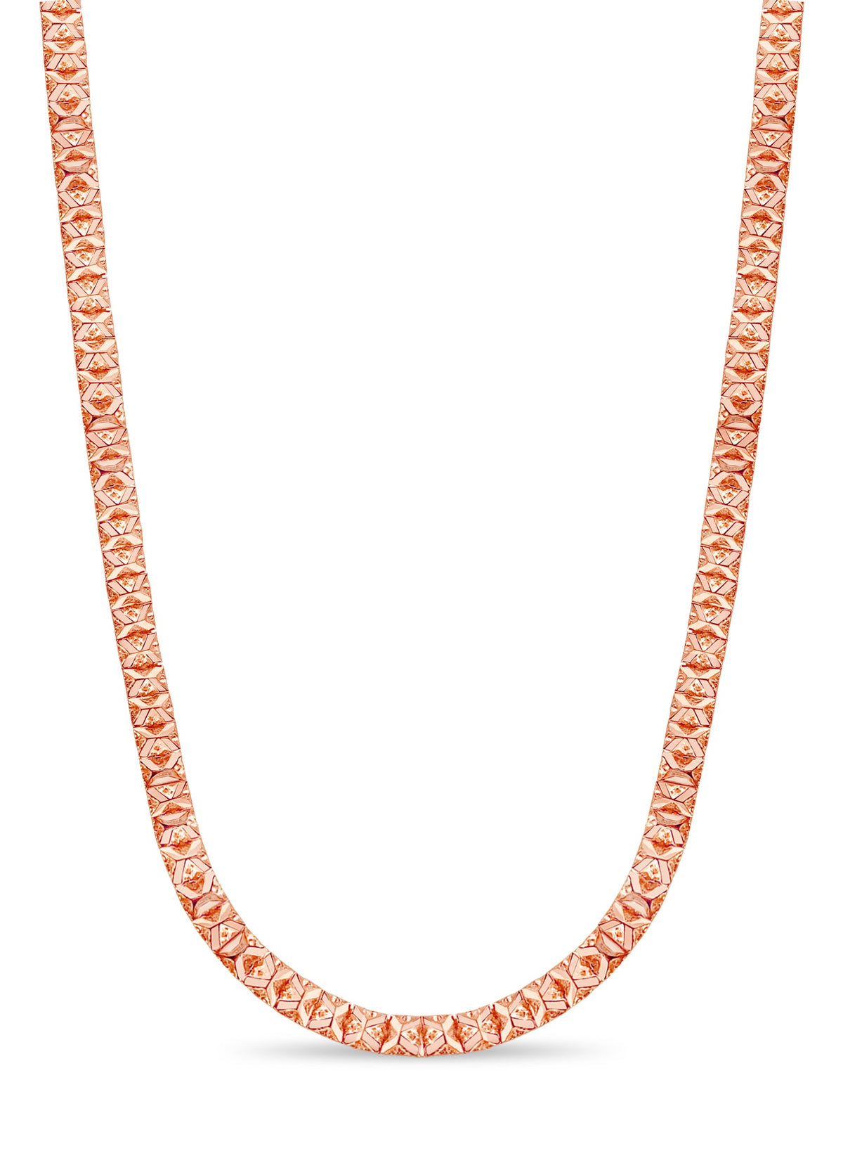 Nugget Solid White/Yellow/Rose Gold Handmade Necklace, 9mm, 16-30 Inch